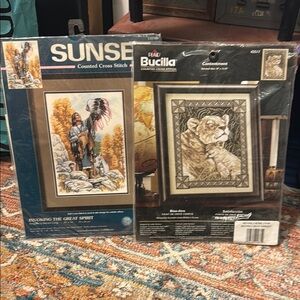 Two vintage NEW cross stitch kits